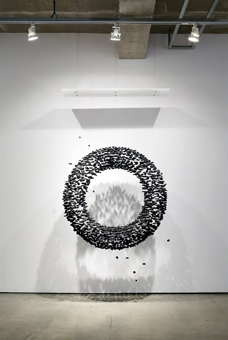 Charcoal Cascade Pixel Chandelier