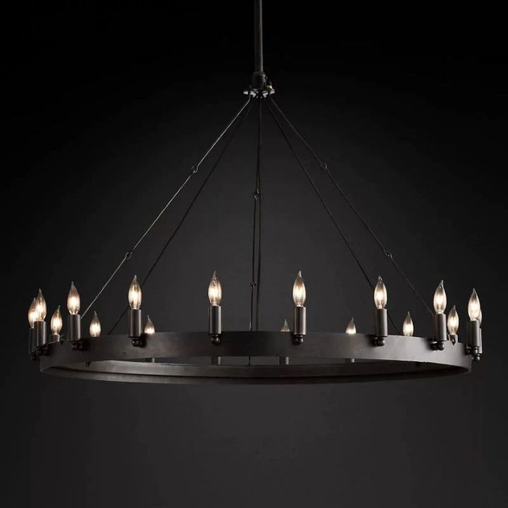 Camilo Vintage Candelabra Round Chandelier 38''D