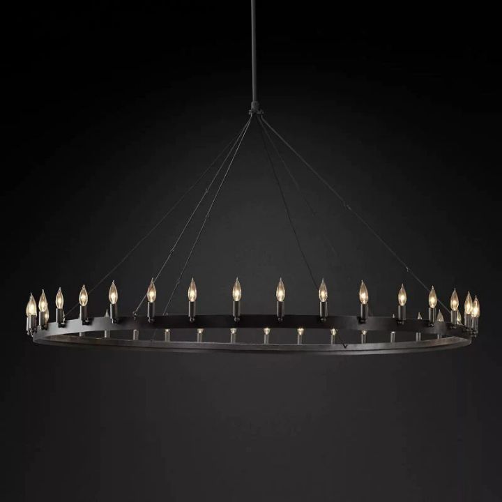 Camilo Vintage Candelabra Round Chandelier 73''D