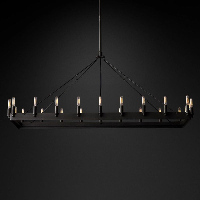 Camilo Vintage Filament Rectangle Chandelier 52''L