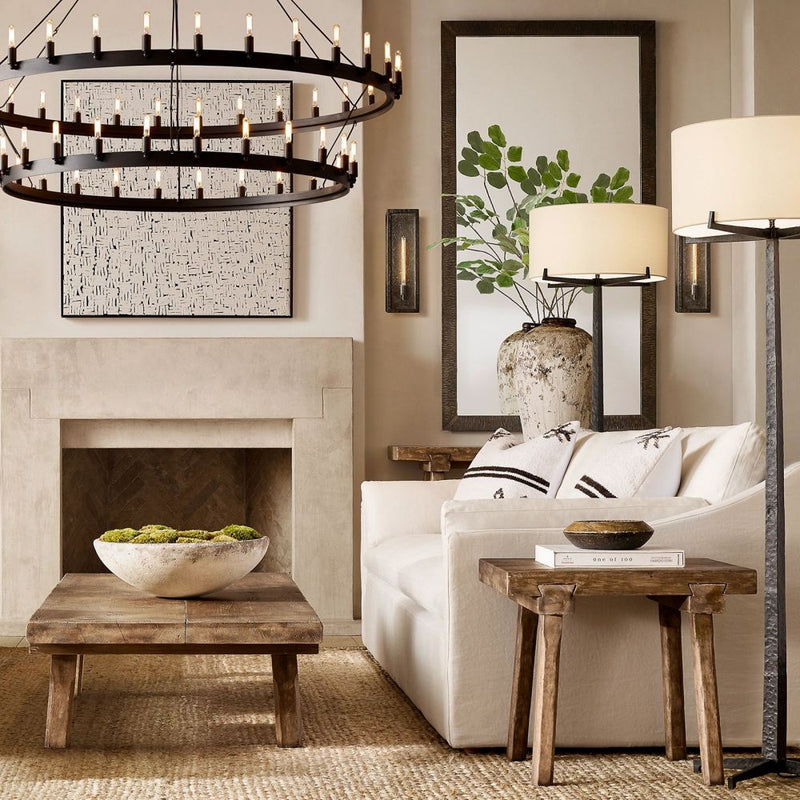 Camilo Vintage Filament 2-Tier Round Chandelier 73''D