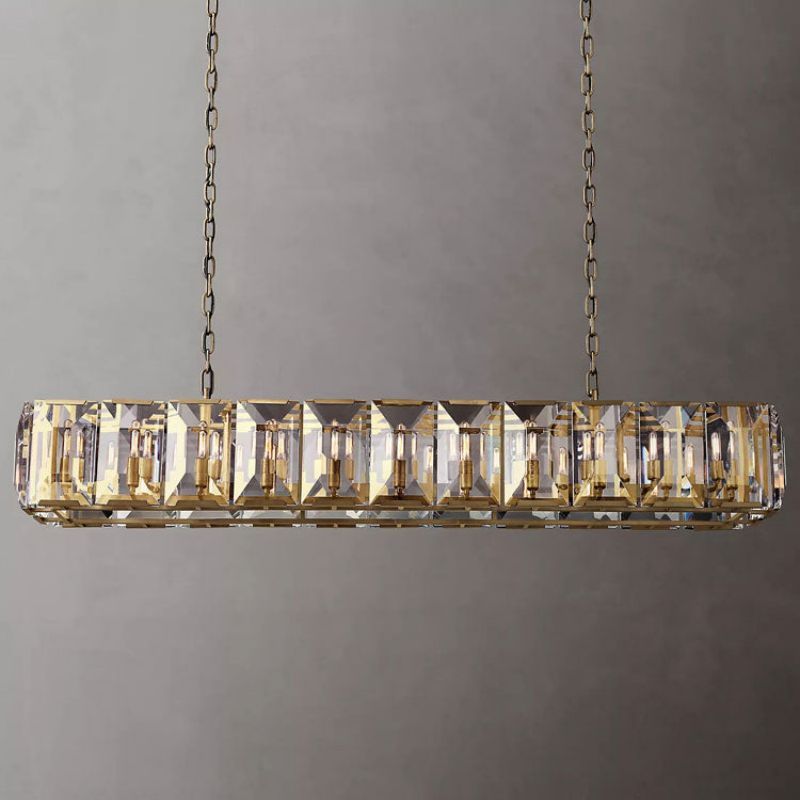 Harley Crystal Rectangular Chandelier 74''