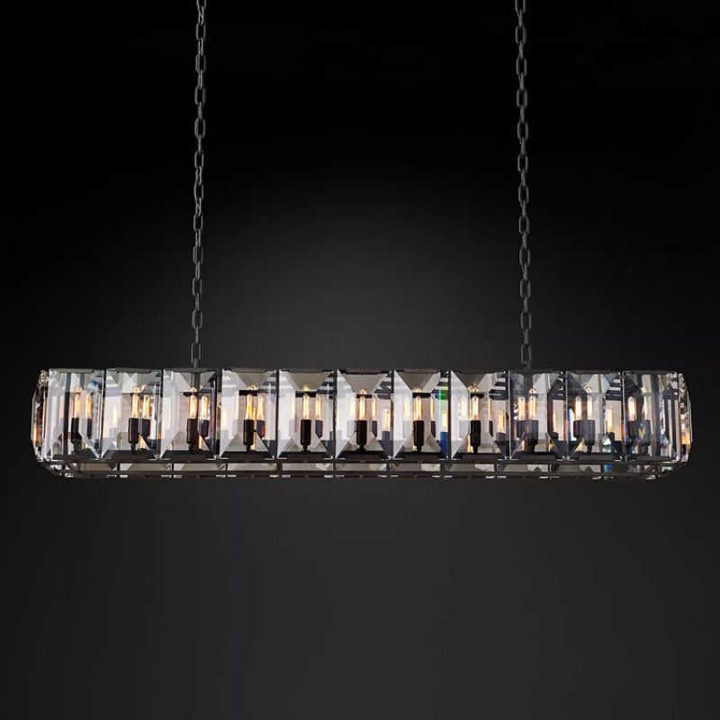 Harley Crystal Rectangular Chandelier 74''