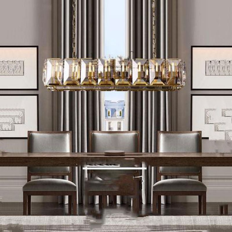 Harley Crystal Rectangular Chandelier 42''