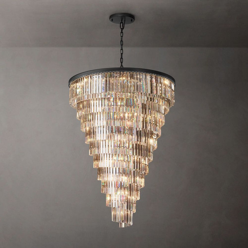 Ryan Triangular Crystal Helix Chandelier