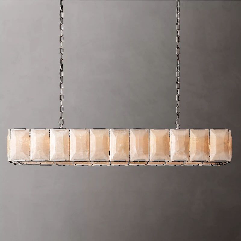 Harley Calcite Rectangle Chandelier 74''