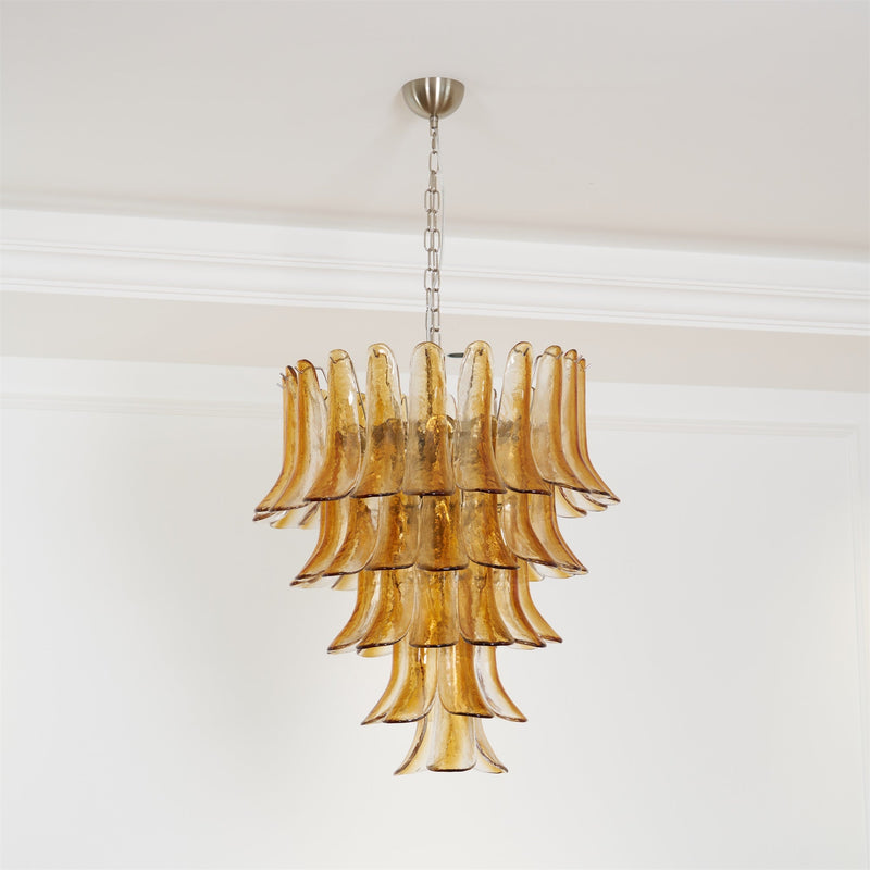 Murano Amber Lily Chandelier
