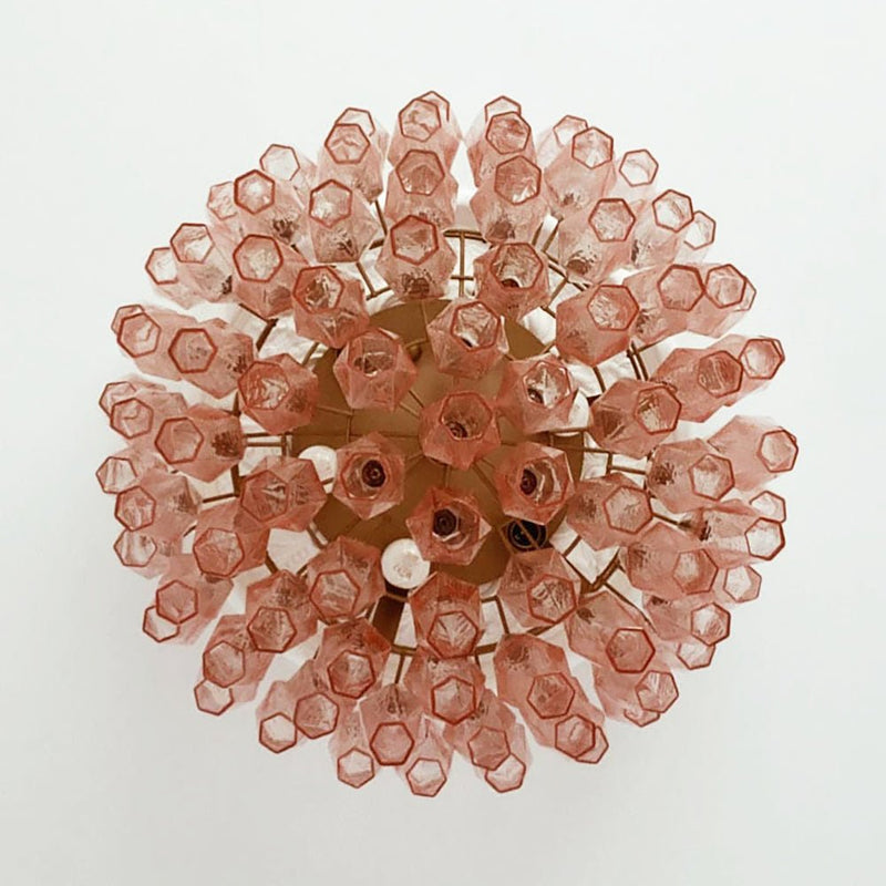 Murano Rhombus Pink Glass Ceiling Lamp