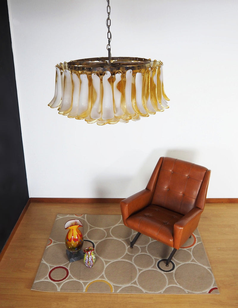 Petal Amber Murano Glass Chandelier