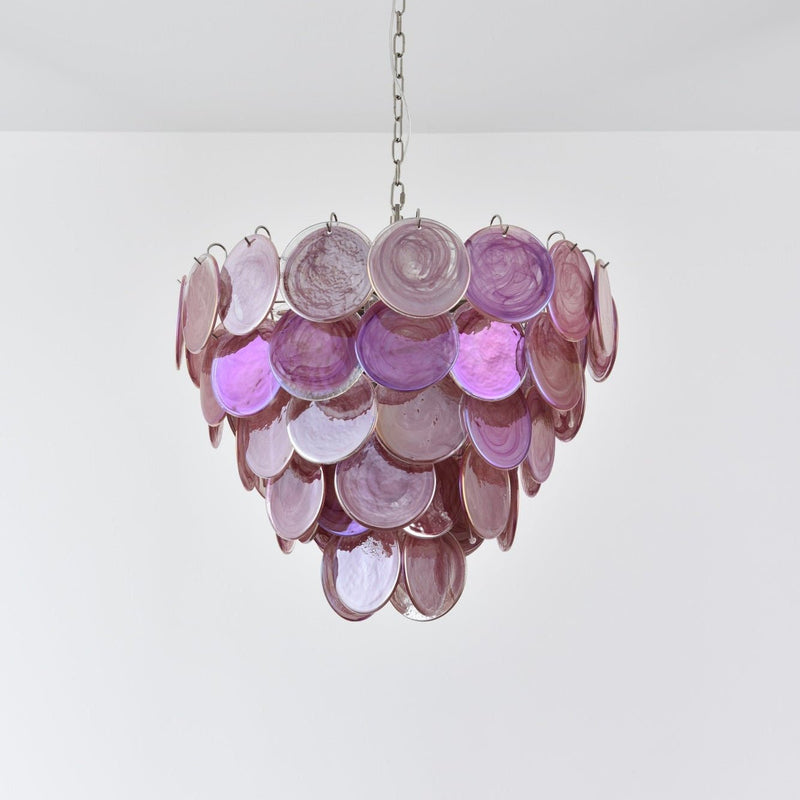 Pink Murano Disc Chandelier