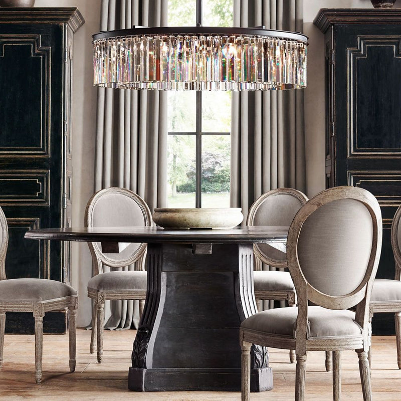 Ryan Round Triangular Crystal Chandelier 43"D