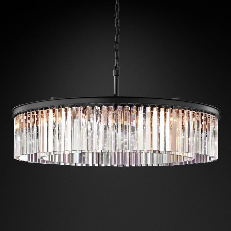 Ryan Round Triangular Crystal Chandelier 43"D