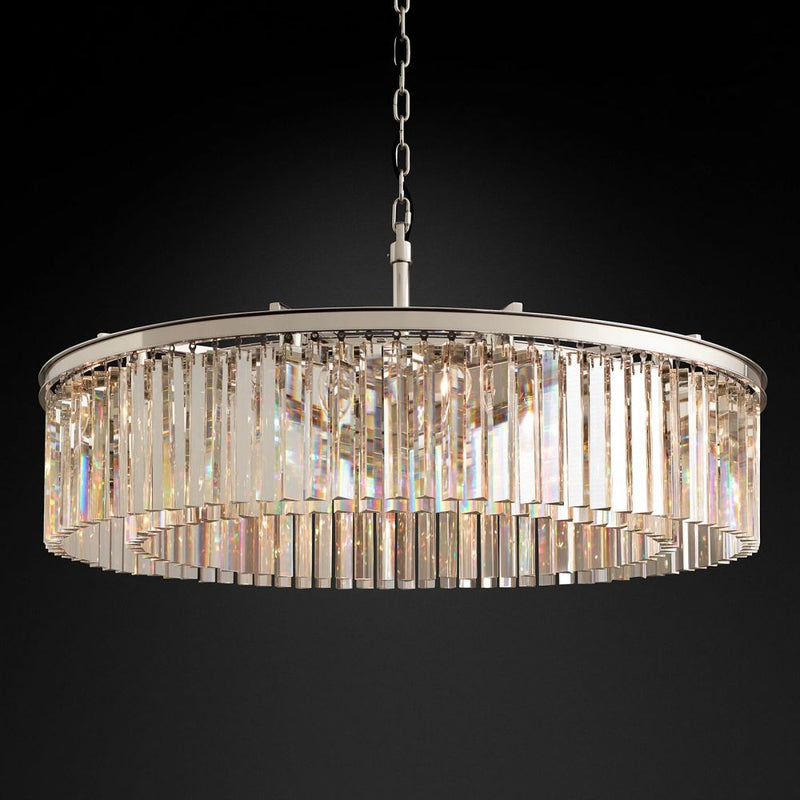 Ryan Round Triangular Crystal Chandelier 43"D
