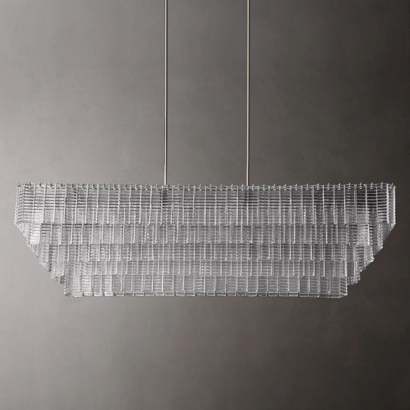 Samurai Clear Rectangle Chandelier 77"W