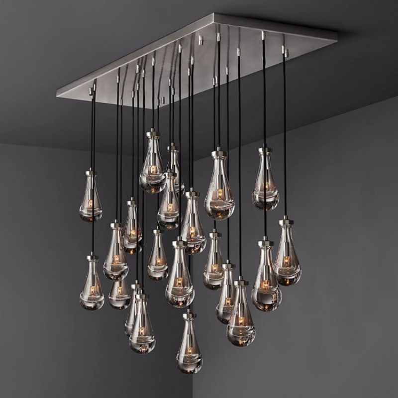 Raindrop Rectangle Chandelier 72''