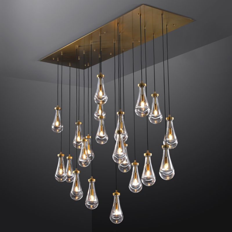 Raindrop Rectangle Chandelier 72''