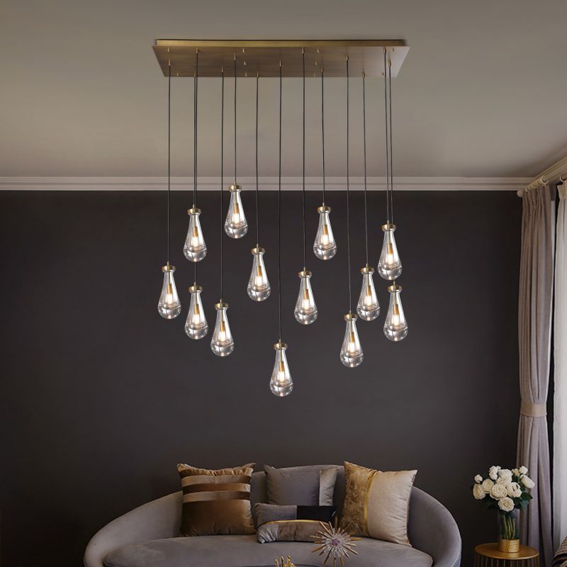 Raindrop Rectangle Chandelier 54''