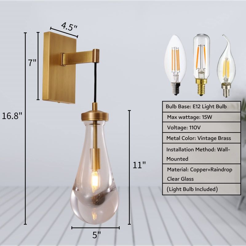Raindrop Sconce Rod & Cord