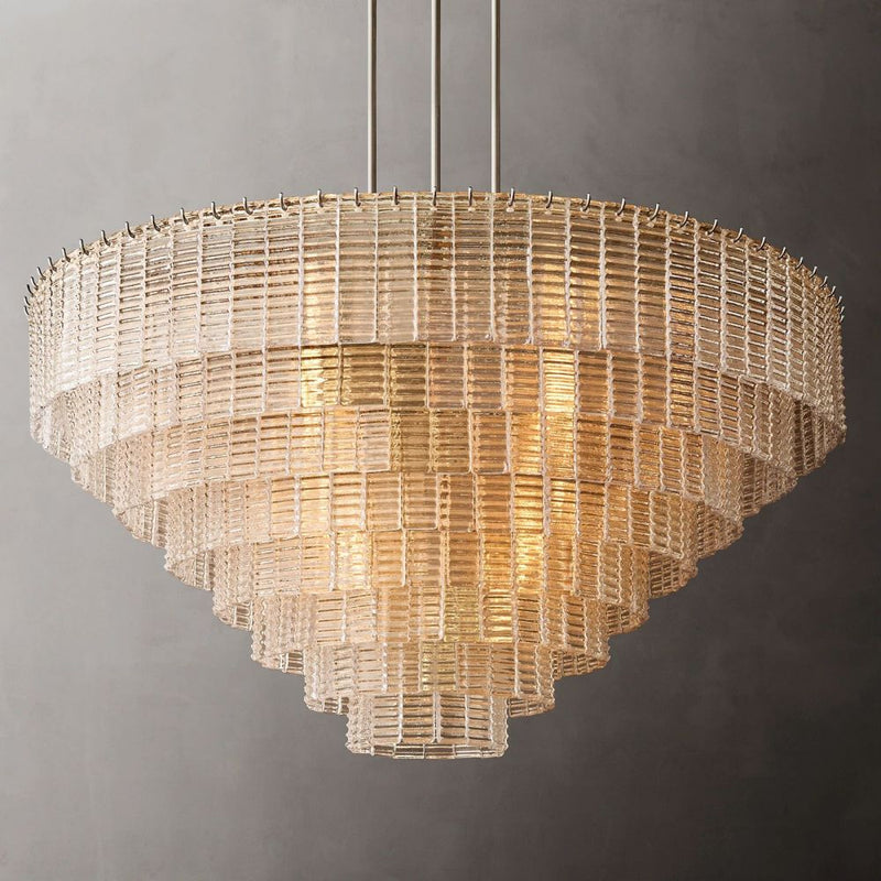 Samurai Clear Round Chandelier 52"D