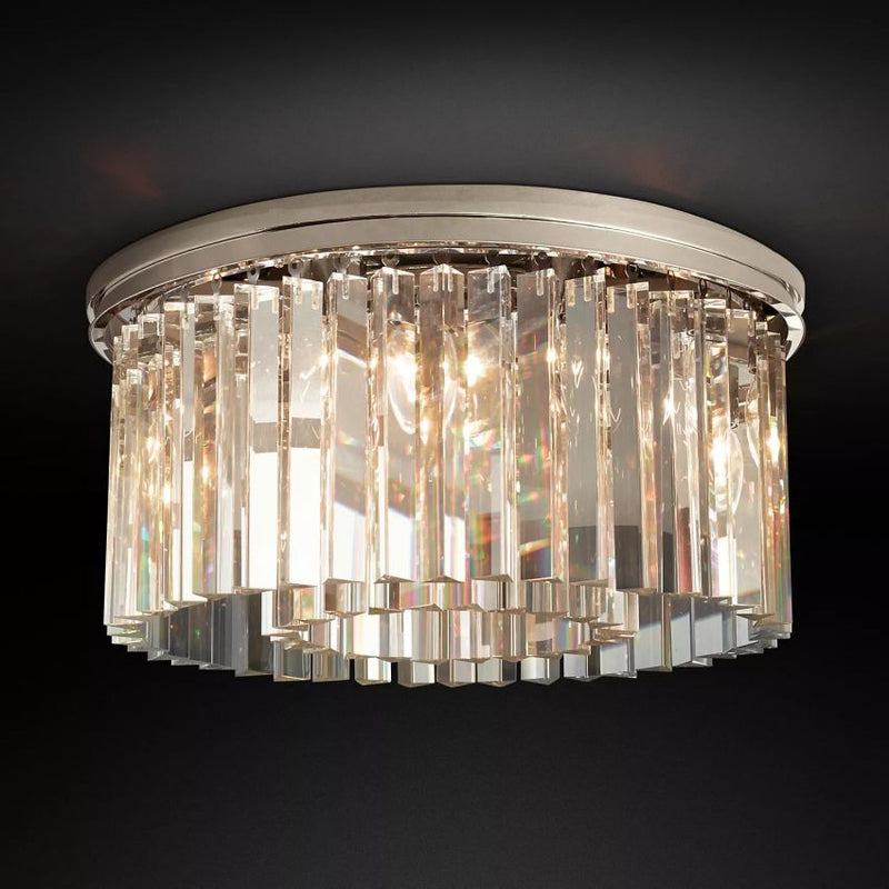 Ryan Triangular Crystal Flushmount 20" D