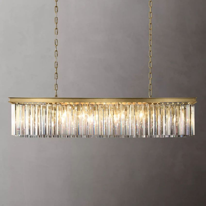 Ryan Rectangle Triangular Crystal Chandelier 49"W