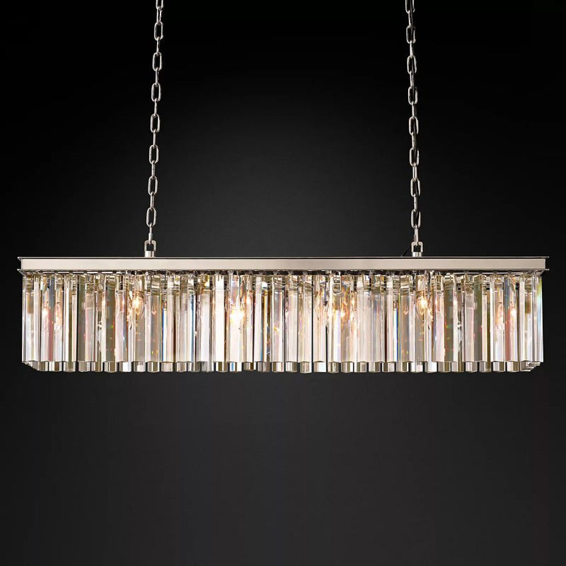 Ryan Rectangle Triangular Crystal Chandelier 49"W