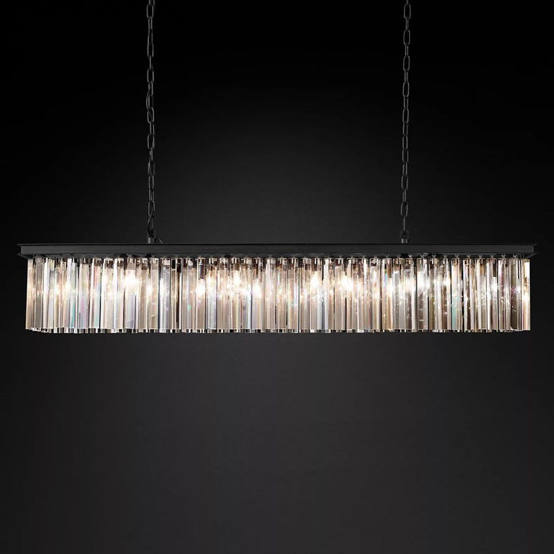 Ryan Rectangle Triangular Crystal Chandelier 60"W