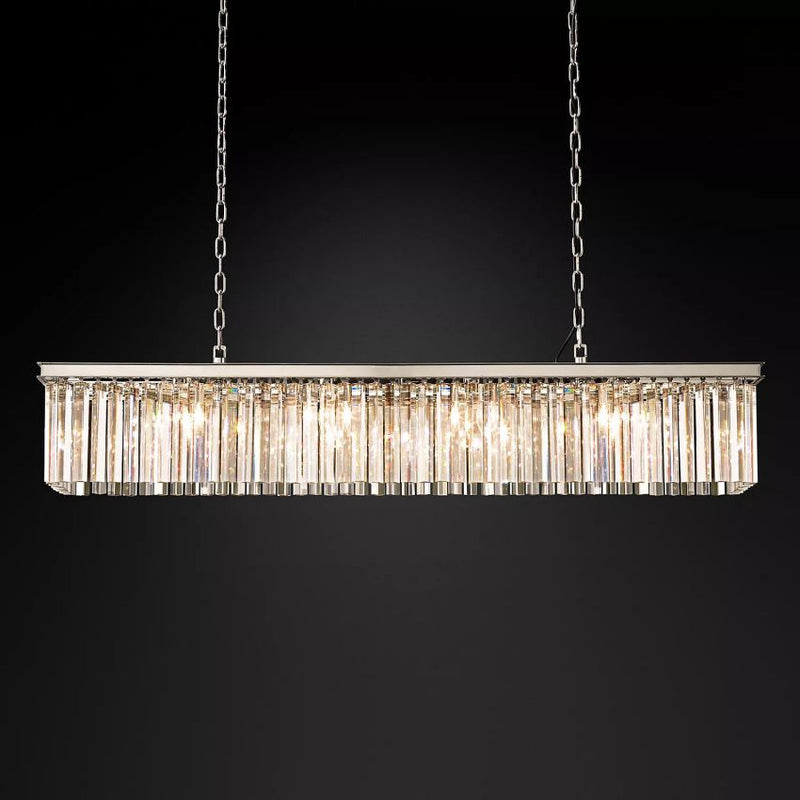 Ryan Rectangle Triangular Crystal Chandelier 60"W