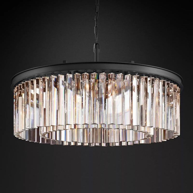 Ryan Round Triangular Crystal Chandelier 32"D