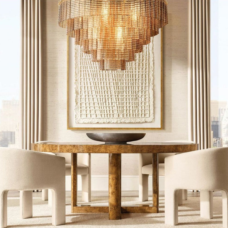 Samurai Clear Round Chandelier 65''D