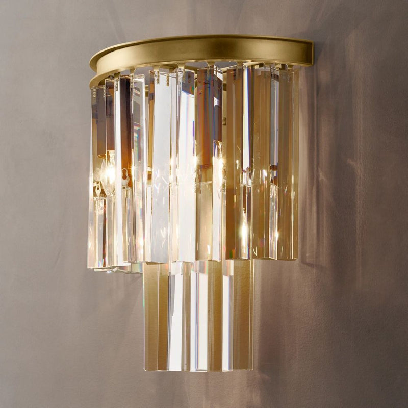 Ryan Triangular Crystal Sconce 15"H