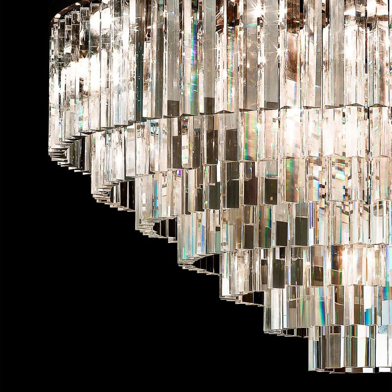 Ryan Tiered Round Triangular Crystal Chandelier 44"D