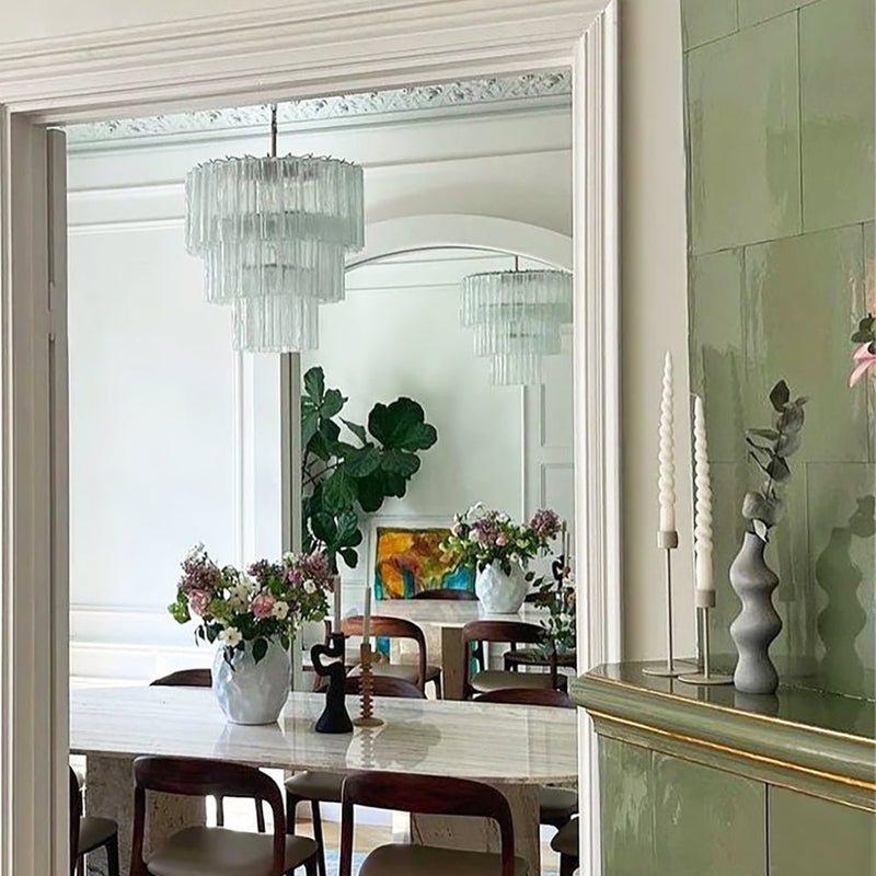 Tiered Tube Murano Glass Chandelier