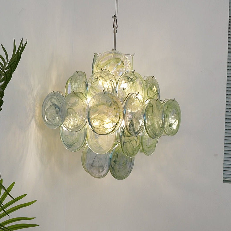 Verdant Bloom Murano Glass Chandelier