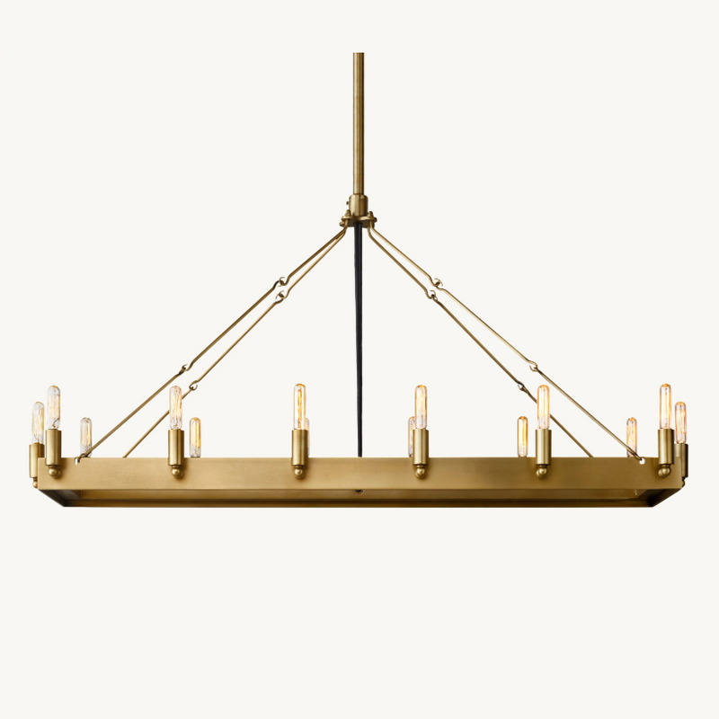 Camilo Vintage Filament Rectangle Chandelier 41''L