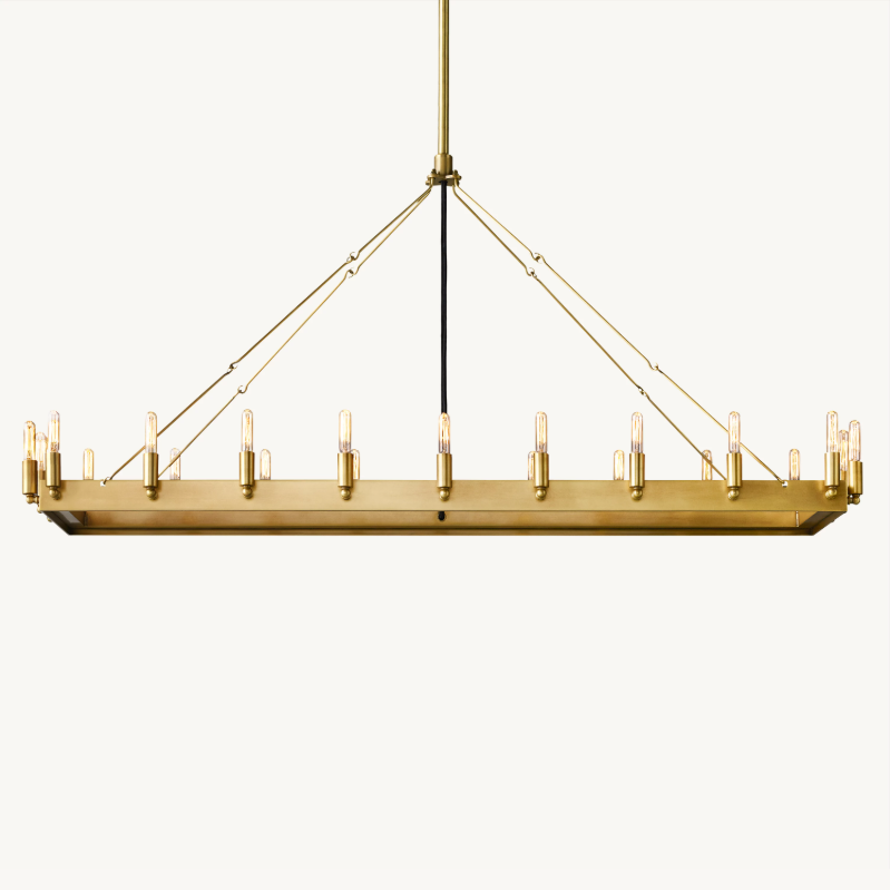 Camilo Vintage Filament Rectangle Chandelier 52''L