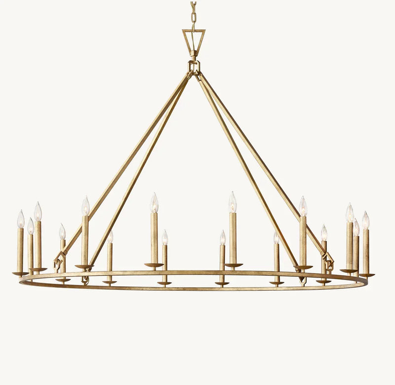 19TH C. ENGLISH OPENWORK ROUND CHANDELIER 72"