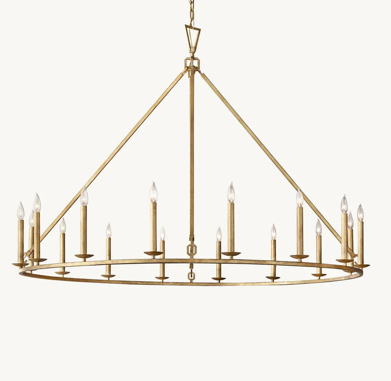 19TH C. ENGLISH OPENWORK ROUND CHANDELIER 72"