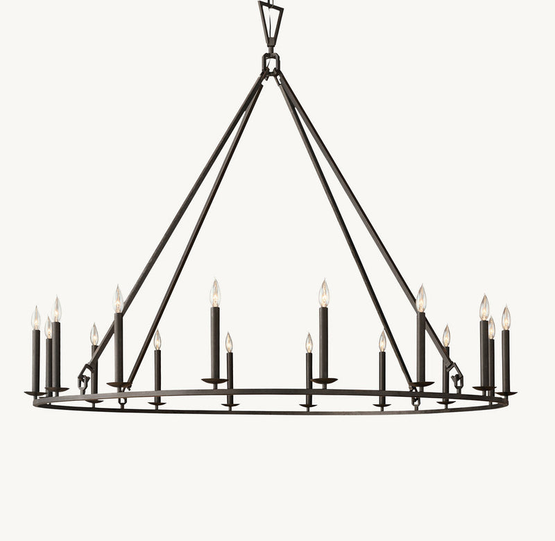 19TH C. ENGLISH OPENWORK ROUND CHANDELIER 72"
