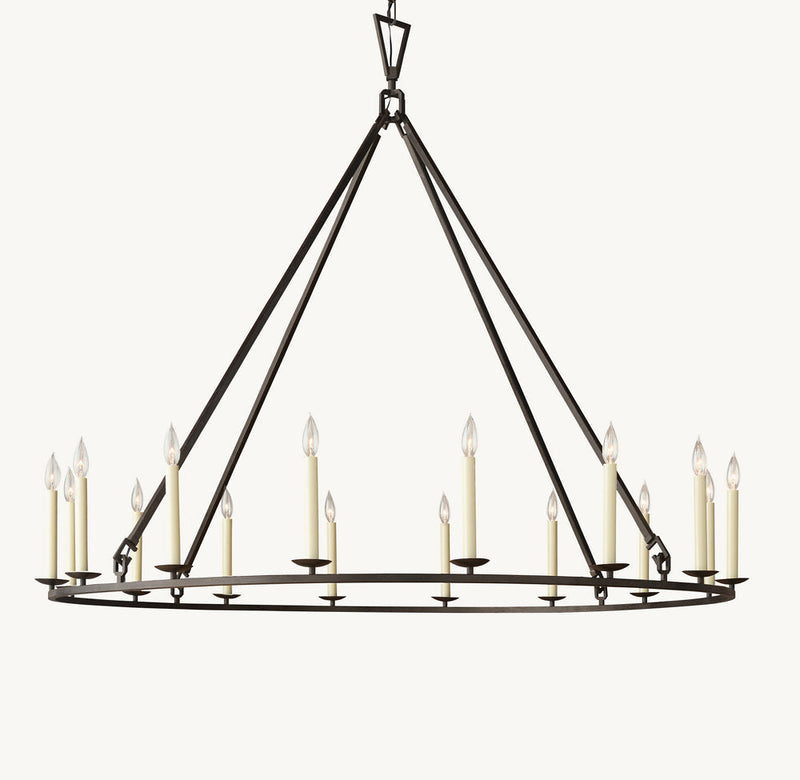 19TH C. ENGLISH OPENWORK ROUND CHANDELIER 72"