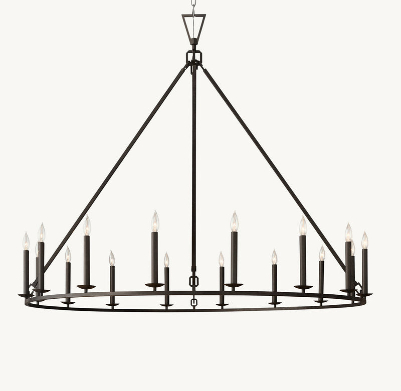 19TH C. ENGLISH OPENWORK ROUND CHANDELIER 72"