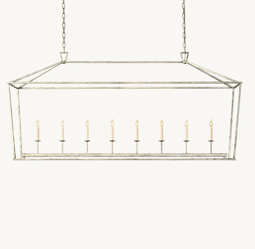 19TH C. ENGLISH OPENWORK RECTANGULAR CHANDELIER 72"