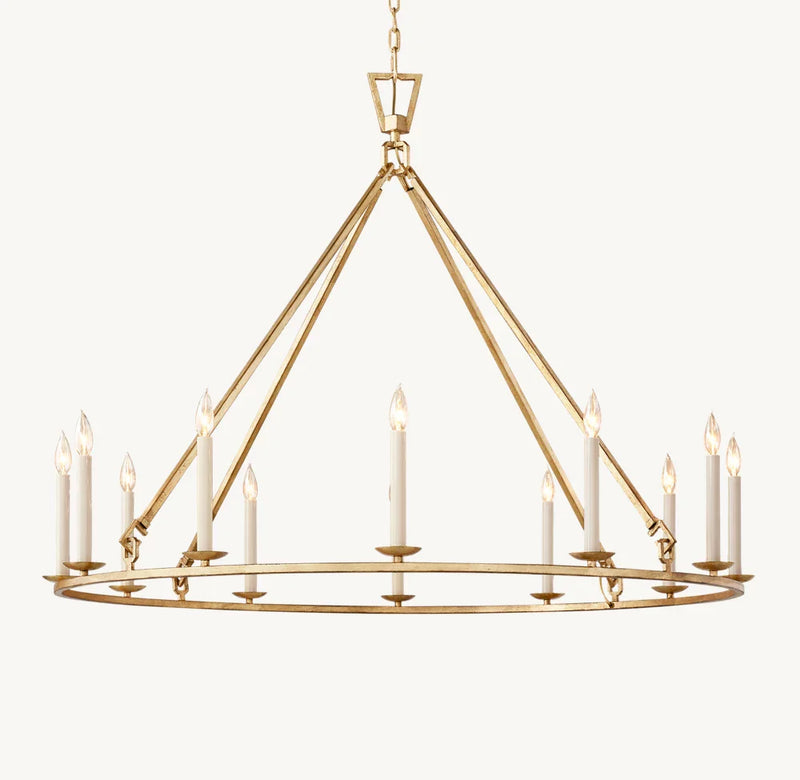 19TH C. ENGLISH OPENWORK ROUND CHANDELIER 50"
