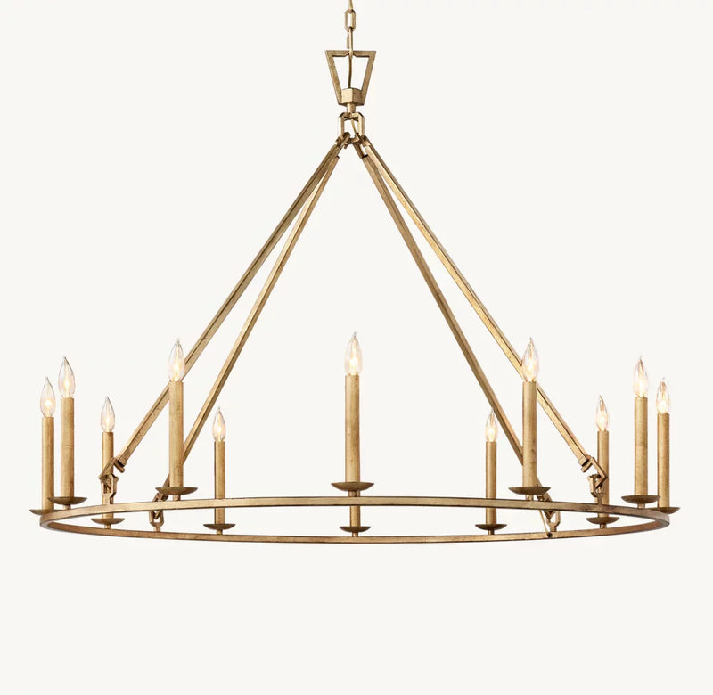 19TH C. ENGLISH OPENWORK ROUND CHANDELIER 50"