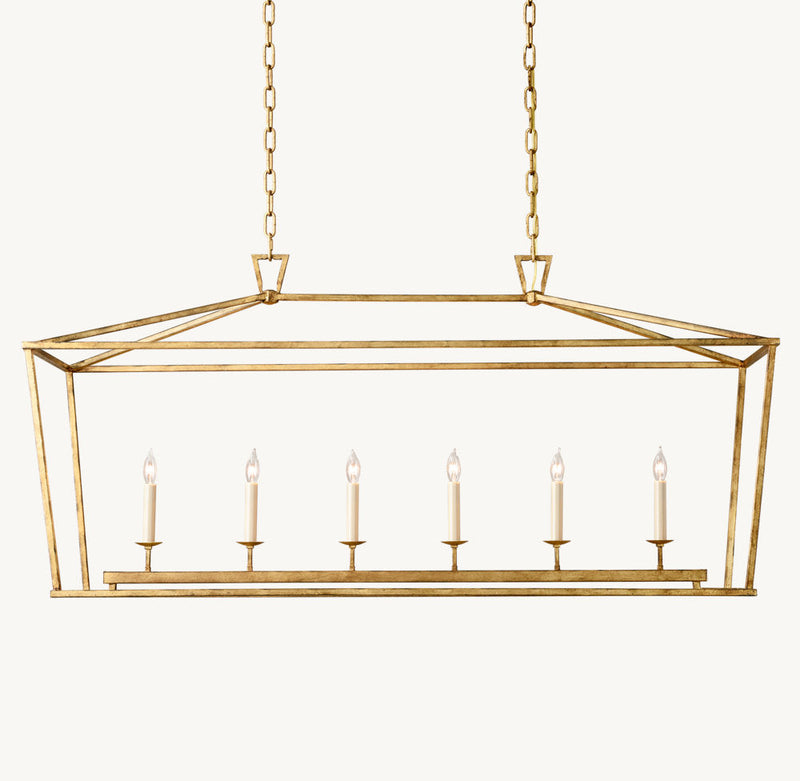 19TH C. ENGLISH OPENWORK RECTANGULAR CHANDELIER 54"