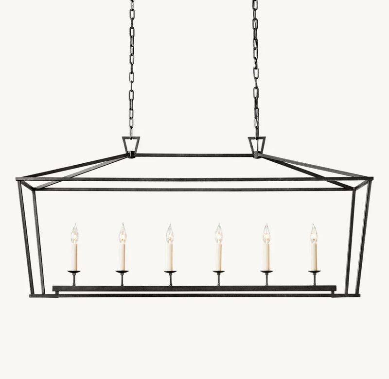 19TH C. ENGLISH OPENWORK RECTANGULAR CHANDELIER 54"