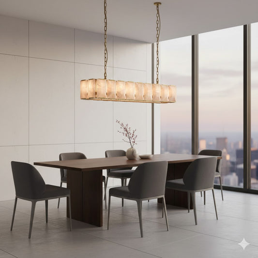 The Art of Illumination: Transform Your Home with the Alabaster Linear Chandelier