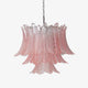 Murano Pink Glass Leaf Chandelier