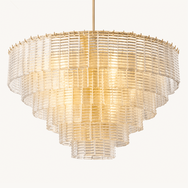 Samurai Clear Round Chandelier 41"D