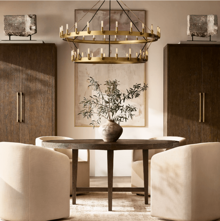 Camilo Vintage Filament 2-Tier Round Chandelier 50''D